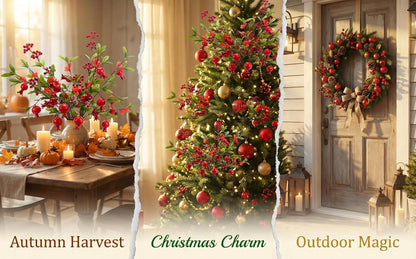 Artificial Pomegranate Tree Branches, 37.4 Inches, 3-Piece Set