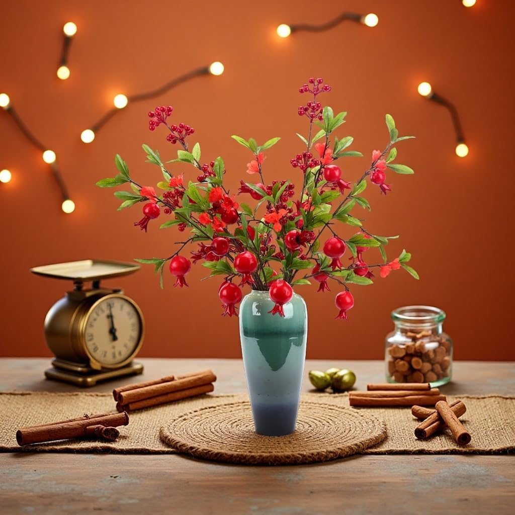 Artificial Pomegranate Tree Branches, 37.4 Inches, 3-Piece Set