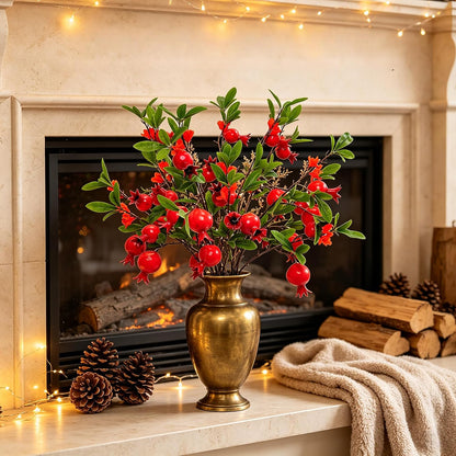 Artificial Pomegranate Tree Branches, 37.4 Inches, 3-Piece Set