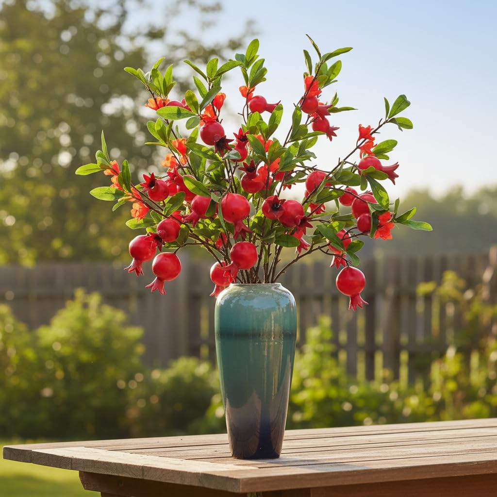 Artificial Pomegranate Tree Branches, 37.4 Inches, 3-Piece Set
