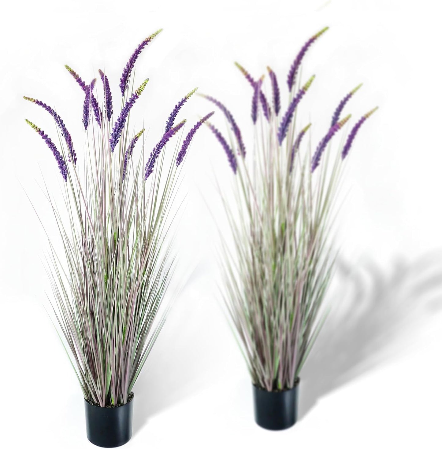 4ft 2-Pack Artificial Faux Veronica Speedwell Grass, 47in Green Plant | UV Resistant Fake Greenery; Realistic Spiked Design; Full Potted Plant; Indoor Outdoor Décor for Home, Office & Wedding