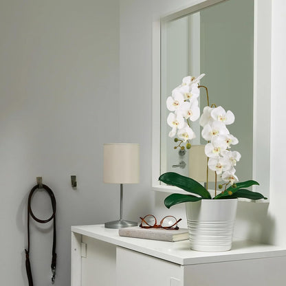 40.16" White Orchid Artificial Flowers 5PCS Fake Orchid Long Stems Phalaenopsis Branches Real Touch Silk Orchids for Vase for Bridal Shower Home Party Wedding Decoration (White)
