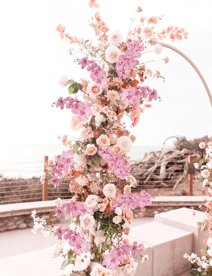 40.16" White Orchid Artificial Flowers 5PCS Fake Orchid Long Stems Phalaenopsis Branches Real Touch Silk Orchids for Vase for Bridal Shower Home Party Wedding Decoration (White)