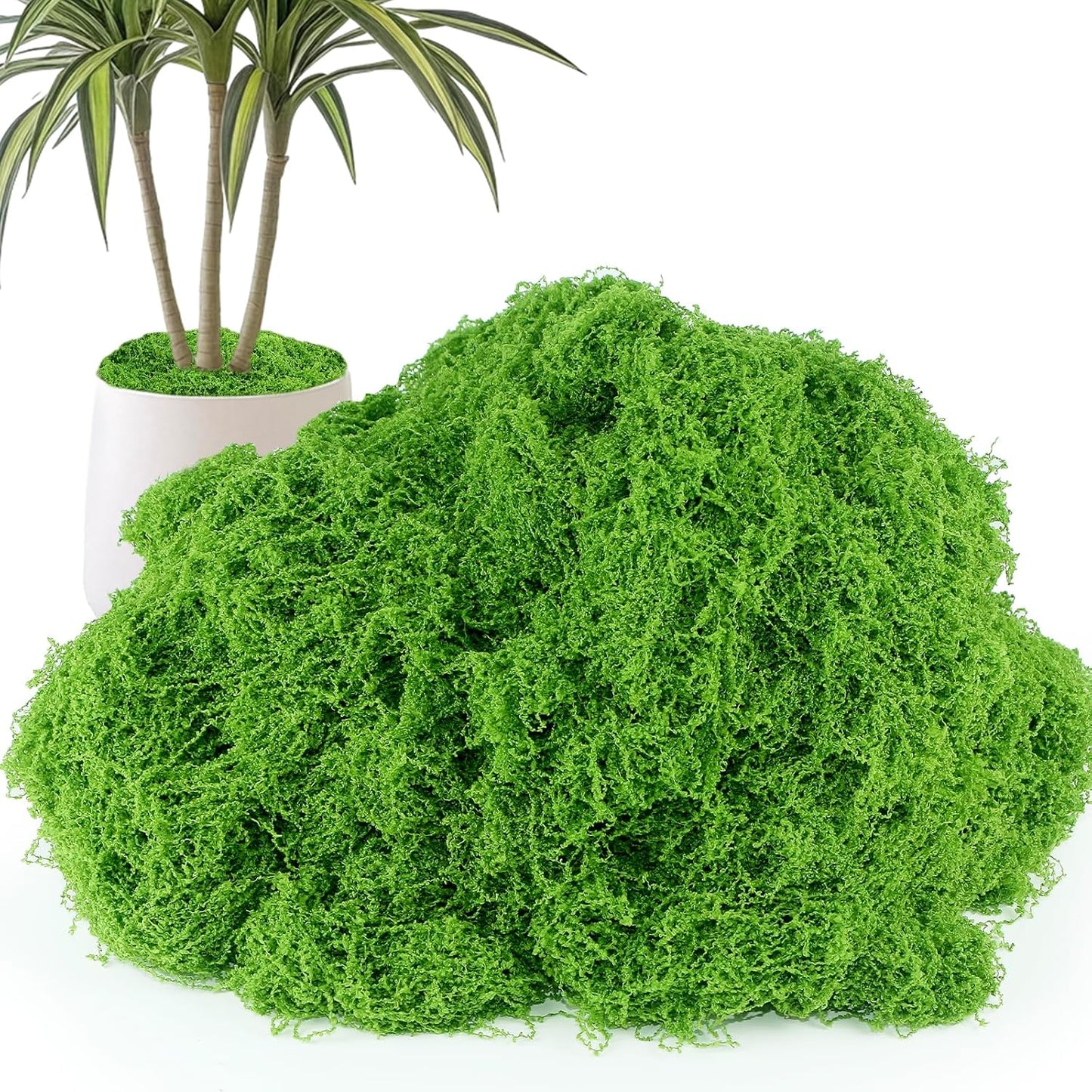 Fake Moss 5.3 oz, Artificial Moss for Crafts & Potted Plants | 5.3 oz artificial green moss for DIY crafts, indoor plant pots, fairy gardens, floral arrangements, wedding and home decor