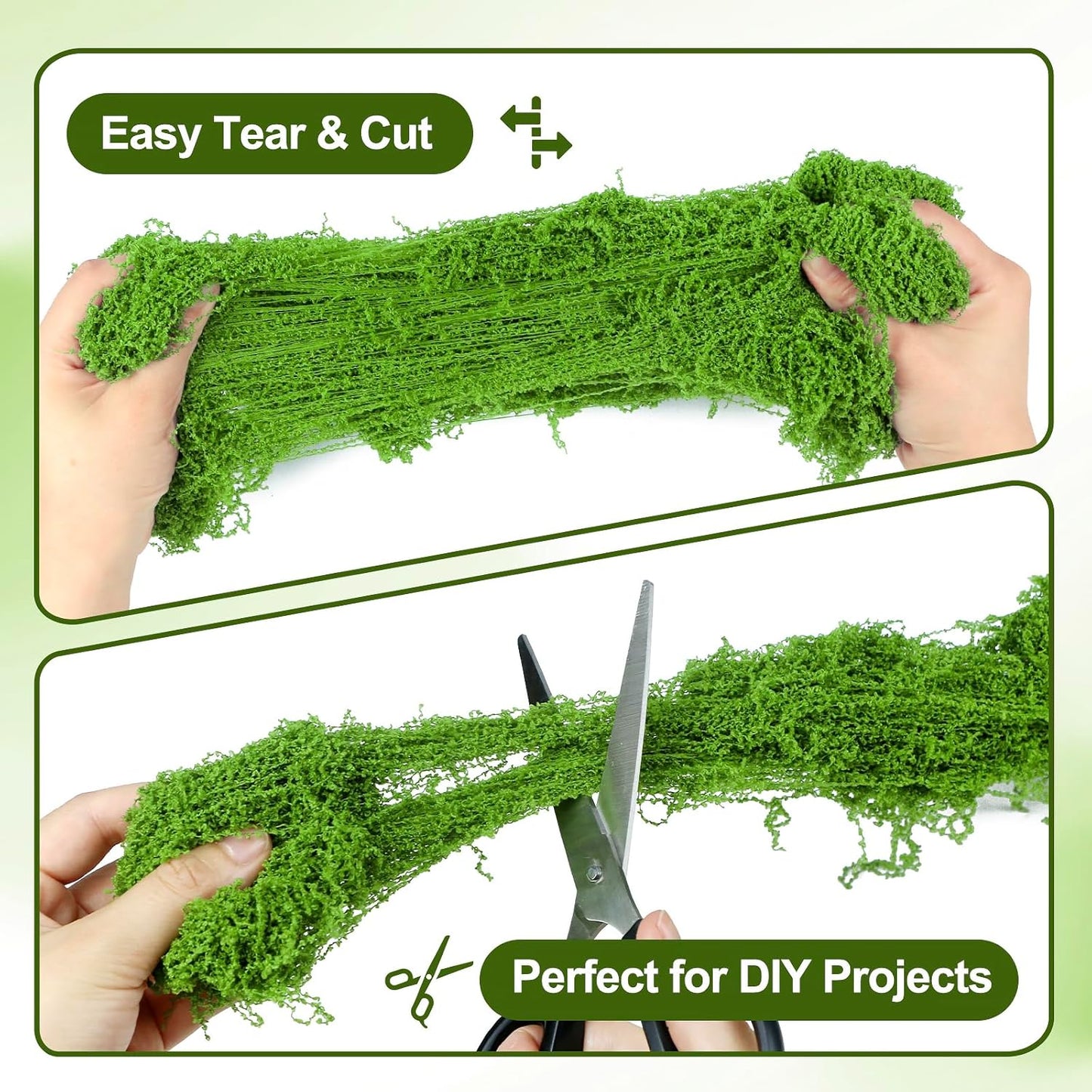 Fake Moss 5.3 oz, Artificial Moss for Crafts & Potted Plants | 5.3 oz artificial green moss for DIY crafts, indoor plant pots, fairy gardens, floral arrangements, wedding and home decor