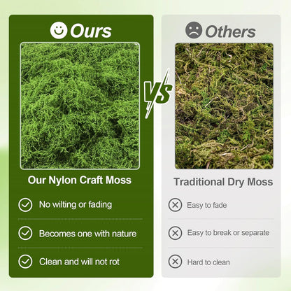 Fake Moss 5.3 oz, Artificial Moss for Crafts & Potted Plants | 5.3 oz artificial green moss for DIY crafts, indoor plant pots, fairy gardens, floral arrangements, wedding and home decor