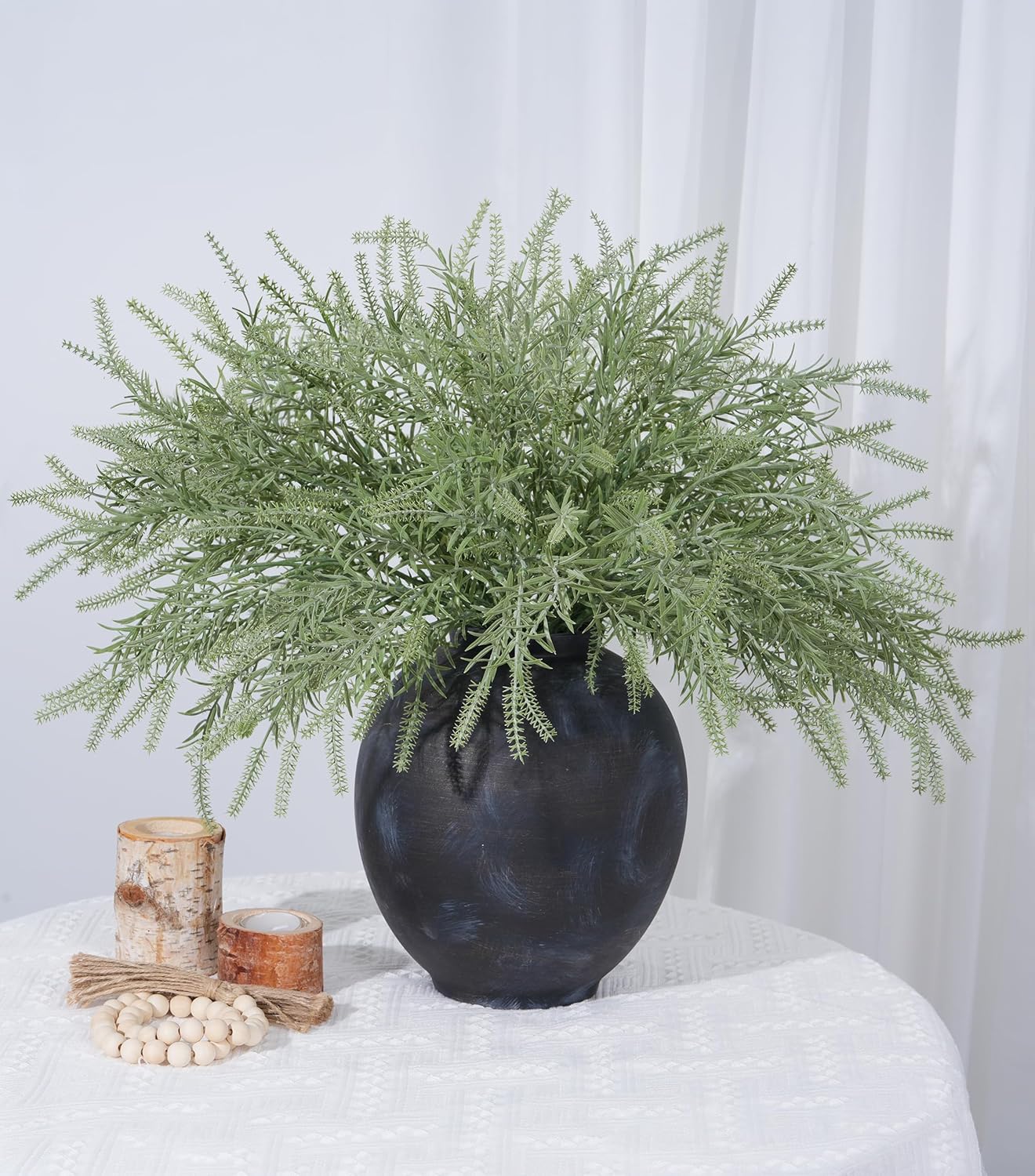 HyeFlora Artificial Outdoor Plants for Spring Summer Decoration,10PCS Fake Greenery Plants Stems Faux Rosemary Bush Grass Sprigs Branches DIY for Festival Home Kitchen Garden Farmhouse Office Decor