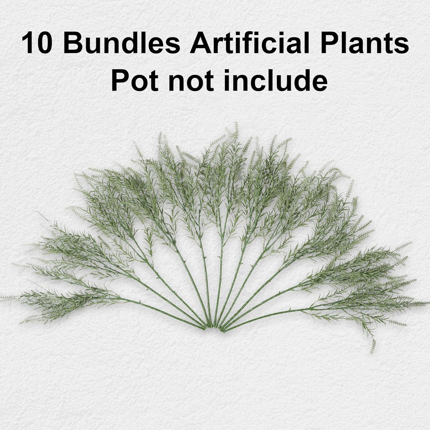 HyeFlora Artificial Outdoor Plants for Spring Summer Decoration,10PCS Fake Greenery Plants Stems Faux Rosemary Bush Grass Sprigs Branches DIY for Festival Home Kitchen Garden Farmhouse Office Decor