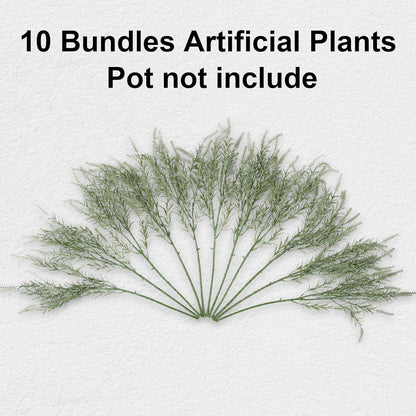HyeFlora Artificial Outdoor Plants for Spring Summer Decoration,10PCS Fake Greenery Plants Stems Faux Rosemary Bush Grass Sprigs Branches DIY for Festival Home Kitchen Garden Farmhouse Office Decor