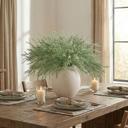 HyeFlora Artificial Outdoor Plants for Spring Summer Decoration,10PCS Fake Greenery Plants Stems Faux Rosemary Bush Grass Sprigs Branches DIY for Festival Home Kitchen Garden Farmhouse Office Decor