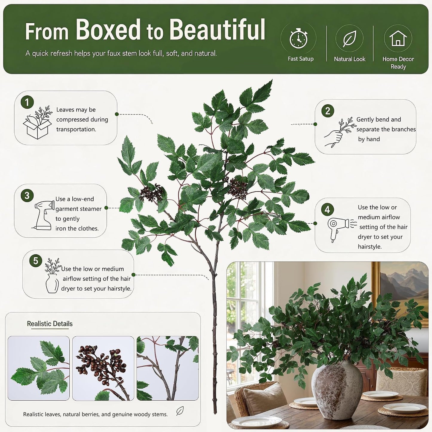 HyeFlora Artificial Outdoor Plants for Spring Summer Decoration,10PCS Fake Greenery Plants Stems Faux Rosemary Bush Grass Sprigs Branches DIY for Festival Home Kitchen Garden Farmhouse Office Decor