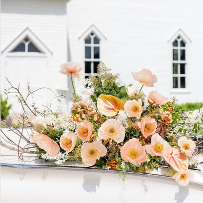 Artificial Flowers 5Pcs Poppies Flowers Artificial Silk Flowers for Home Office Wedding Outdoor Decor (Orange)