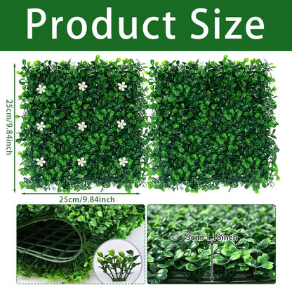 2pcs Hermit Crab Climbing Toys, 10x10 Inch Faux Grass Mat Reptile Plants Artificial Boxwood Panels Reptile Tank Accessories for Bearded Dragon Lizard Terrarium Decor (Green)