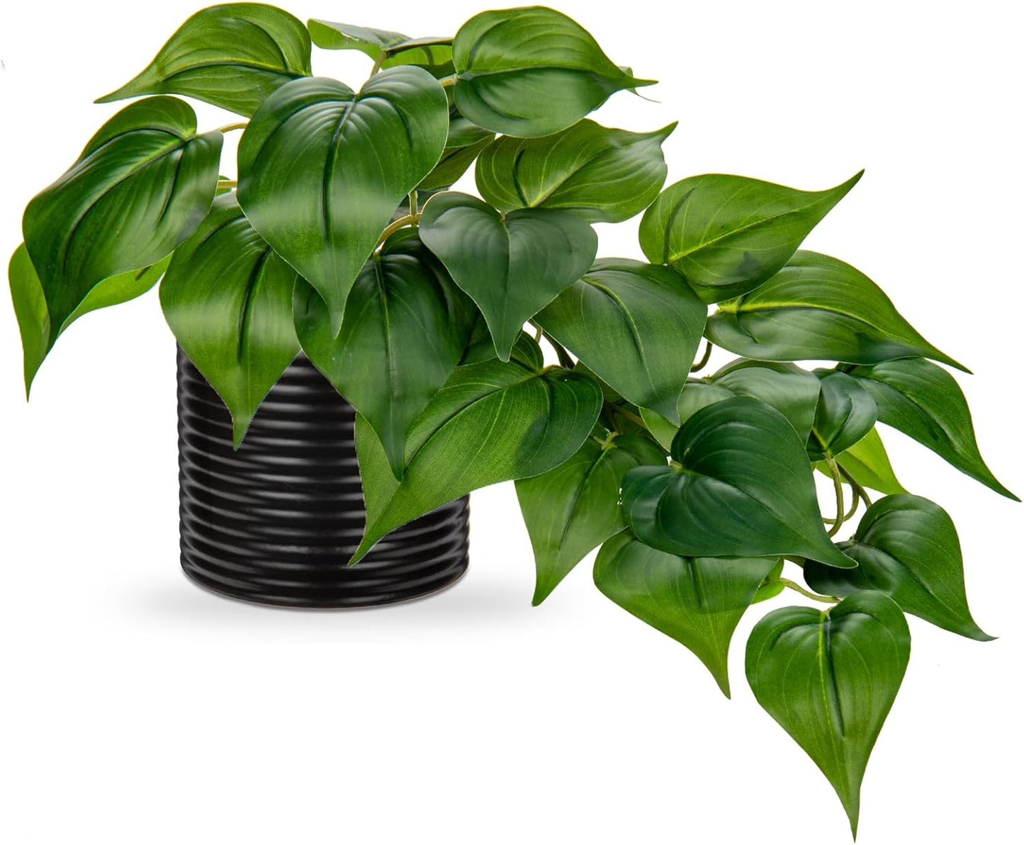 Artificial Plants Potted Alocasia Amazonica Polly Faux Plant with White Ceramic Pot Fake Hanging Plants Indoor for Home Living Room Shelf Office Aesthetic Decor