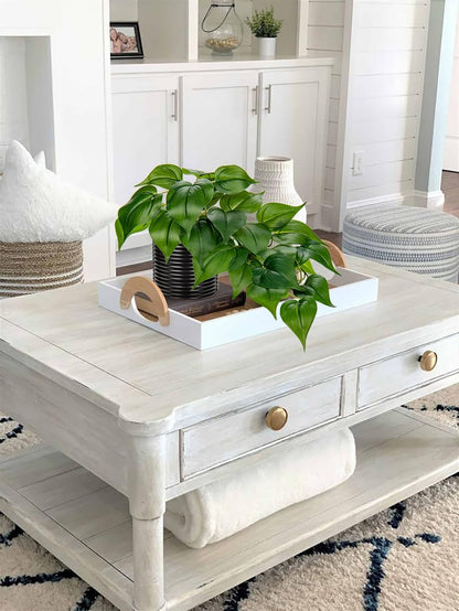 Artificial Plants Potted Alocasia Amazonica Polly Faux Plant with White Ceramic Pot Fake Hanging Plants Indoor for Home Living Room Shelf Office Aesthetic Decor
