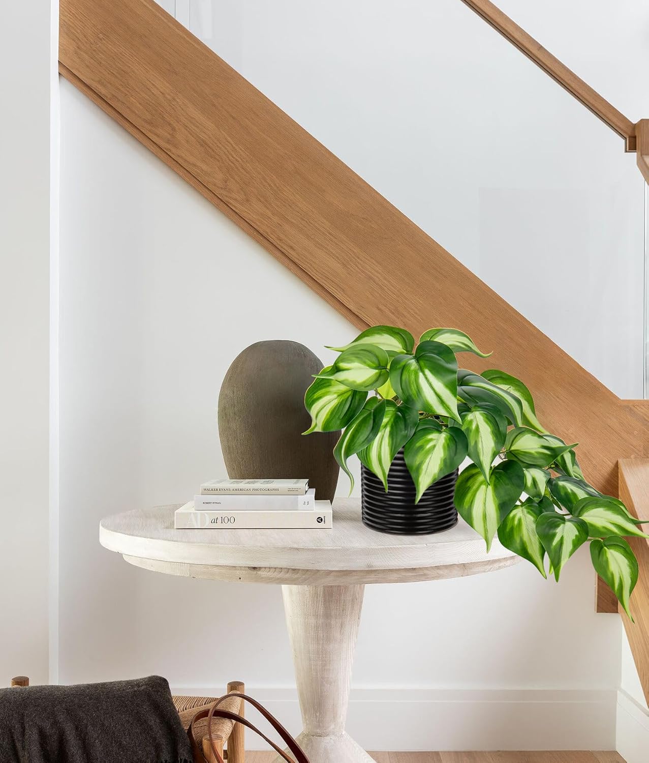 Artificial Plants Potted Alocasia Amazonica Polly Faux Plant with White Ceramic Pot Fake Hanging Plants Indoor for Home Living Room Shelf Office Aesthetic Decor