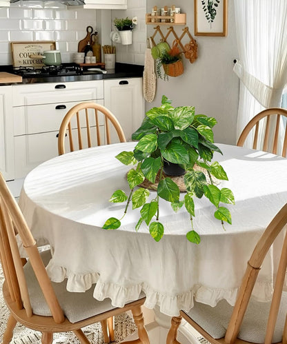 Artificial Plants Potted Alocasia Amazonica Polly Faux Plant with White Ceramic Pot Fake Hanging Plants Indoor for Home Living Room Shelf Office Aesthetic Decor