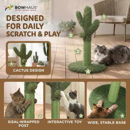 Mushroom Cat Scratching Post, Mushroom Cat Scratcher with Sisal Rope and Interactive Hanging Ball, 20 Inch Scratching Post for Indoor Cats and Kittens