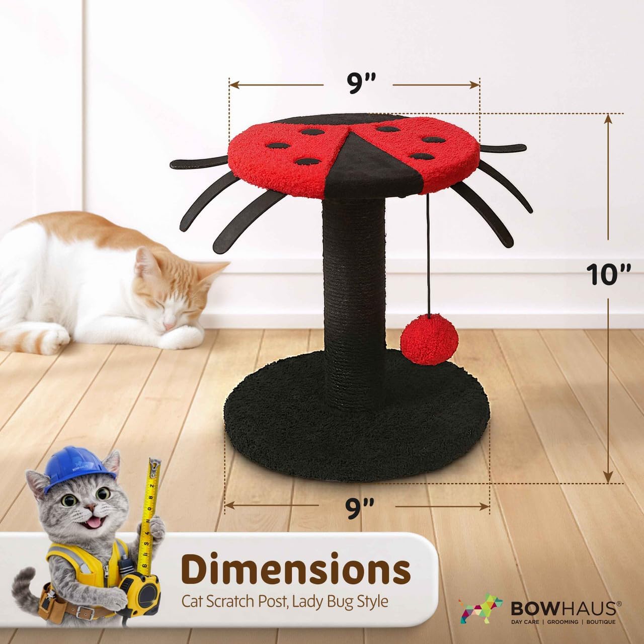 Mushroom Cat Scratching Post, Mushroom Cat Scratcher with Sisal Rope and Interactive Hanging Ball, 20 Inch Scratching Post for Indoor Cats and Kittens