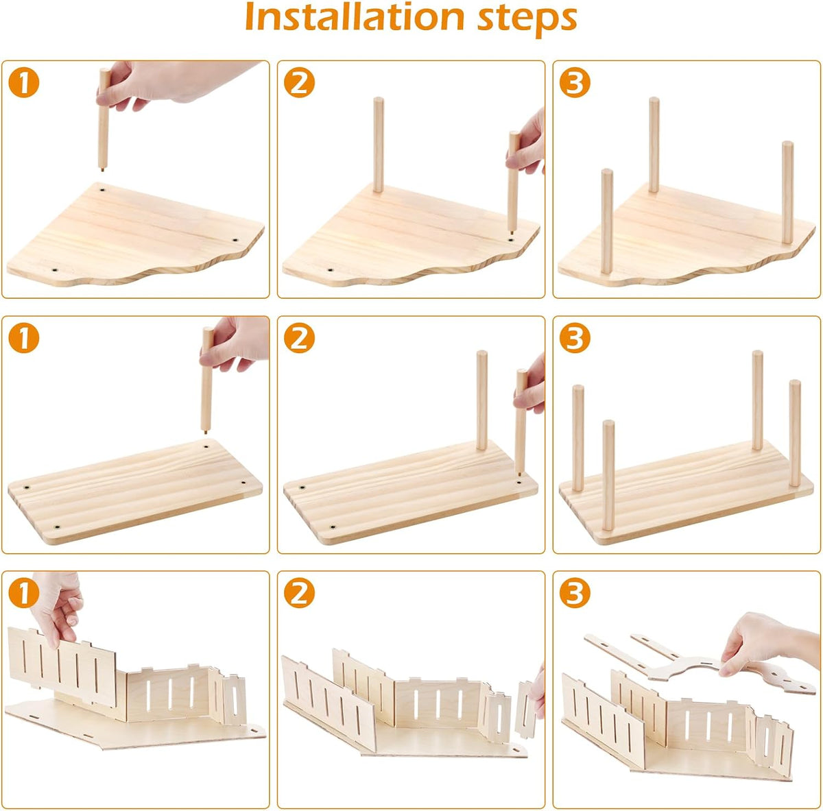 Hamster Play Wooden Platform 5-piece Set Hamster cage Accessories Toy