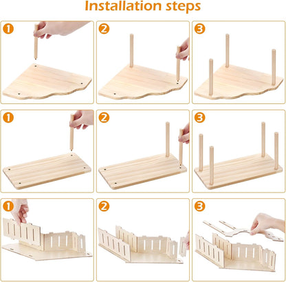 Hamster Play Wooden Platform 5-piece Set Hamster cage Accessories Toy