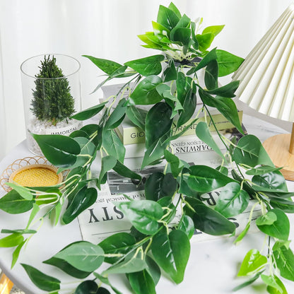 4Pcs Fake Plants Hanging Artificial Ivy Vine Faux Eucalyptus Hanging Plants, Boston Fern, String of Pearls for Living Room Aesthetic Bedroom Boho Kitchen Wall Shelf Indoor Outdoor Decor