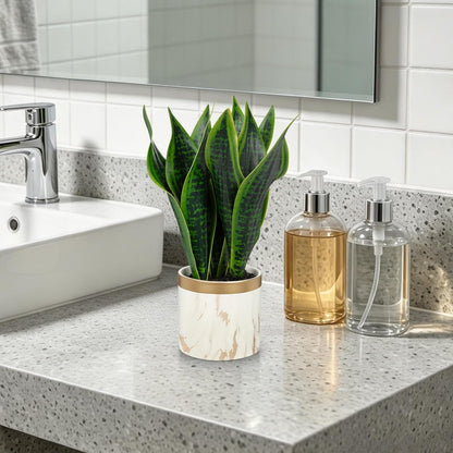 Fake Snake Plant 16" Faux Potted Plant Artificial Snake Plant with White Ceramic Pot Sansevieria Plant Perfect for House Modern Living Room Office Housewarming Gift Indoor Decor