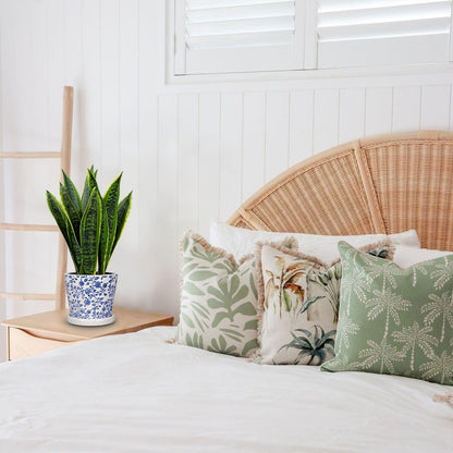Fake Snake Plant 16" Faux Potted Plant Artificial Snake Plant with White Ceramic Pot Sansevieria Plant Perfect for House Modern Living Room Office Housewarming Gift Indoor Decor
