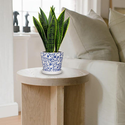 Fake Snake Plant 16" Faux Potted Plant Artificial Snake Plant with White Ceramic Pot Sansevieria Plant Perfect for House Modern Living Room Office Housewarming Gift Indoor Decor