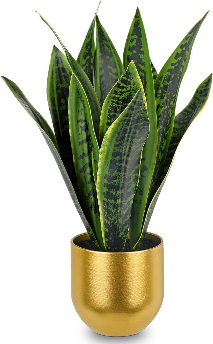 Fake Snake Plant 16" Faux Potted Plant Artificial Snake Plant with White Ceramic Pot Sansevieria Plant Perfect for House Modern Living Room Office Housewarming Gift Indoor Decor