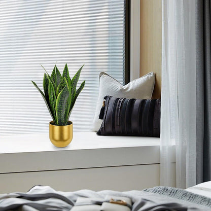 Fake Snake Plant 16" Faux Potted Plant Artificial Snake Plant with White Ceramic Pot Sansevieria Plant Perfect for House Modern Living Room Office Housewarming Gift Indoor Decor