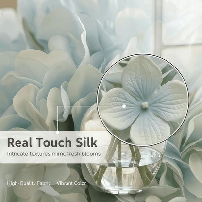 Artificial Flower Hydrangea Fake Hydrangea, Used in The Center of The Family Bathroom Desk Shelf or Wedding Bouquet Decoration, Contains 6 White Branches