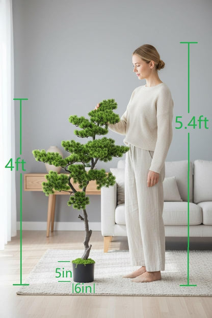 4FT Artificial Bonsai Tree Faux Tall Fake 48 inch Realistic Floor Plant