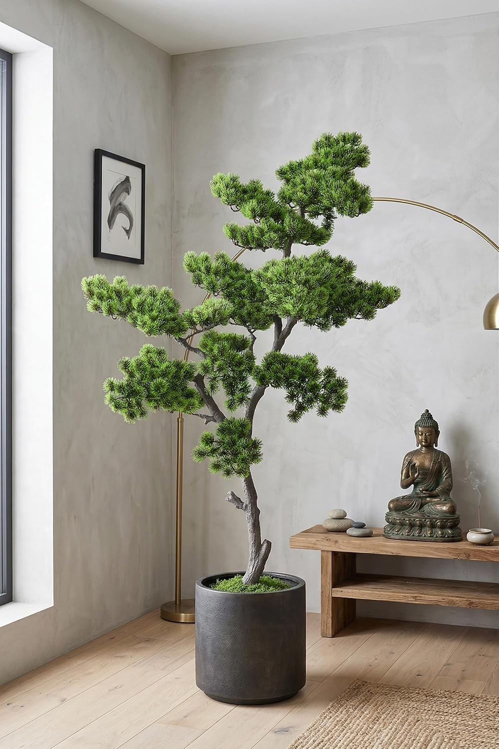 4FT Artificial Bonsai Tree Faux Tall Fake 48 inch Realistic Floor Plant