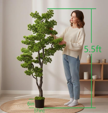 4FT Artificial Bonsai Tree Faux Tall Fake 48 inch Realistic Floor Plant