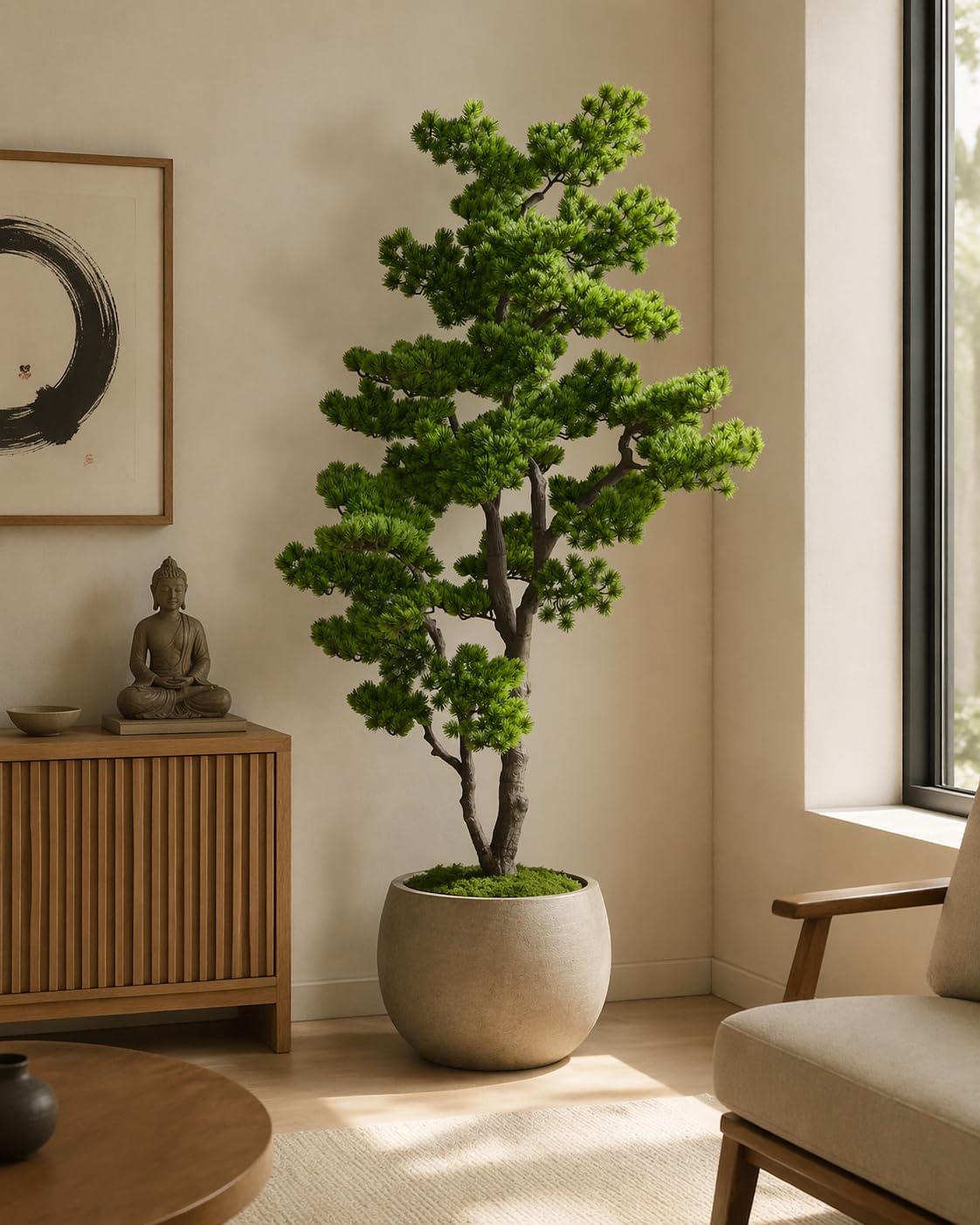 4FT Artificial Bonsai Tree Faux Tall Fake 48 inch Realistic Floor Plant