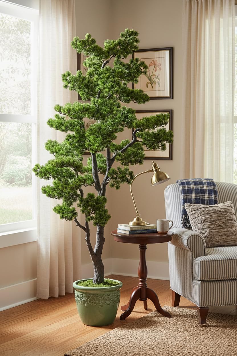 4FT Artificial Bonsai Tree Faux Tall Fake 48 inch Realistic Floor Plant