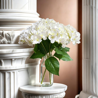 Hydrangea Artificial Flowers Bouquet with Stems, Latex Faux Hydrangea Flowers for Wedding, Home, Baby Shower, Table Centerpieces Decoration. (Pink)