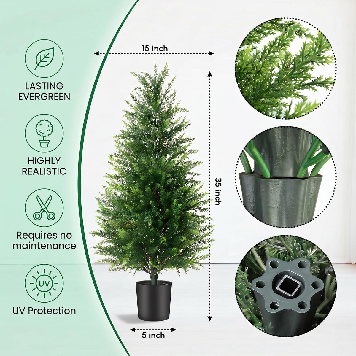 3FT Artificial Cedar Trees 2 Pack