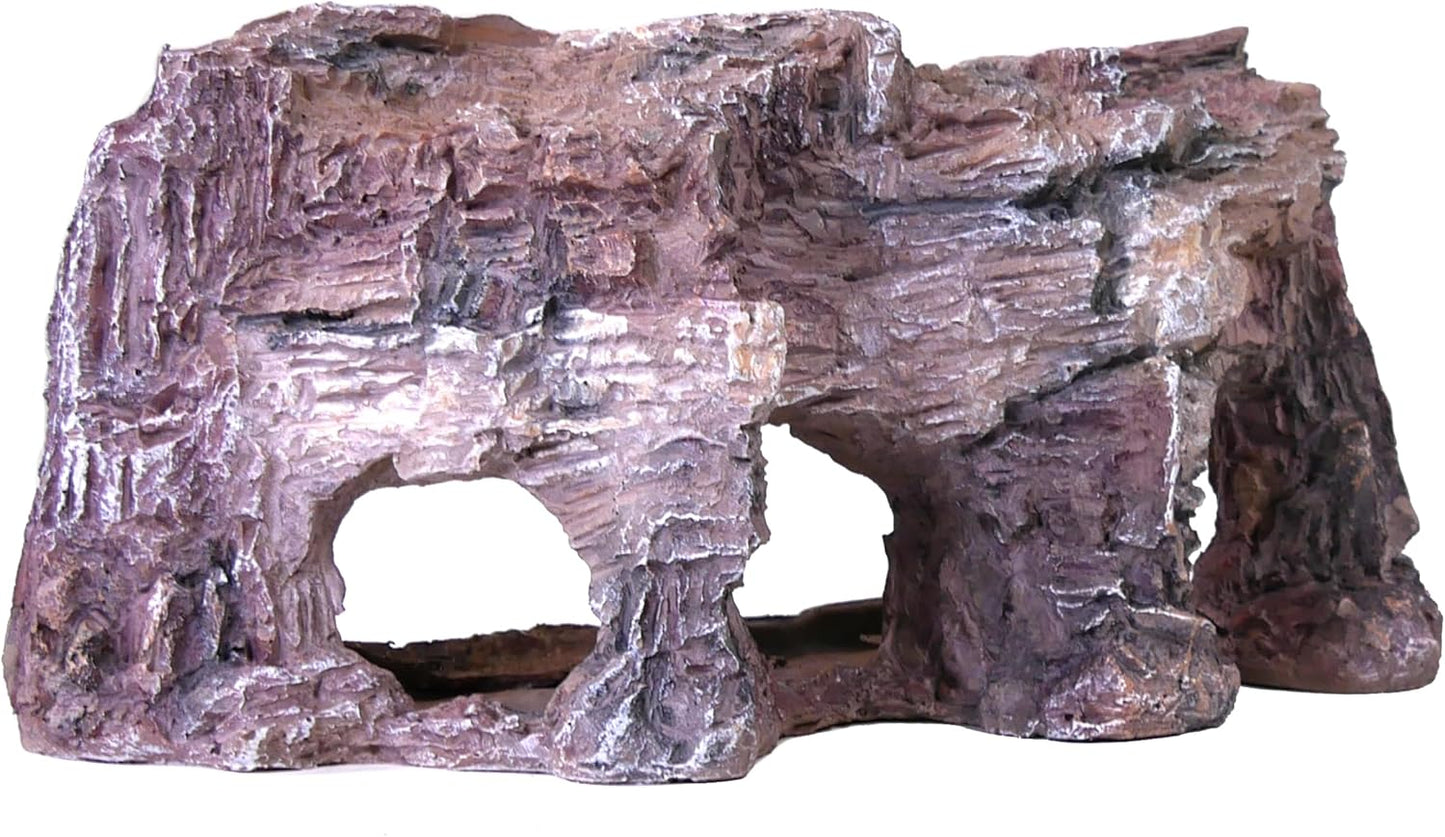 Grotto Natural Cliff Rock-Scape Cave Hide Out – Terrarium and Aquarium Décor for Reptiles, Amphibians, Fish, and Other Small Animals – Medium Size (RR700)