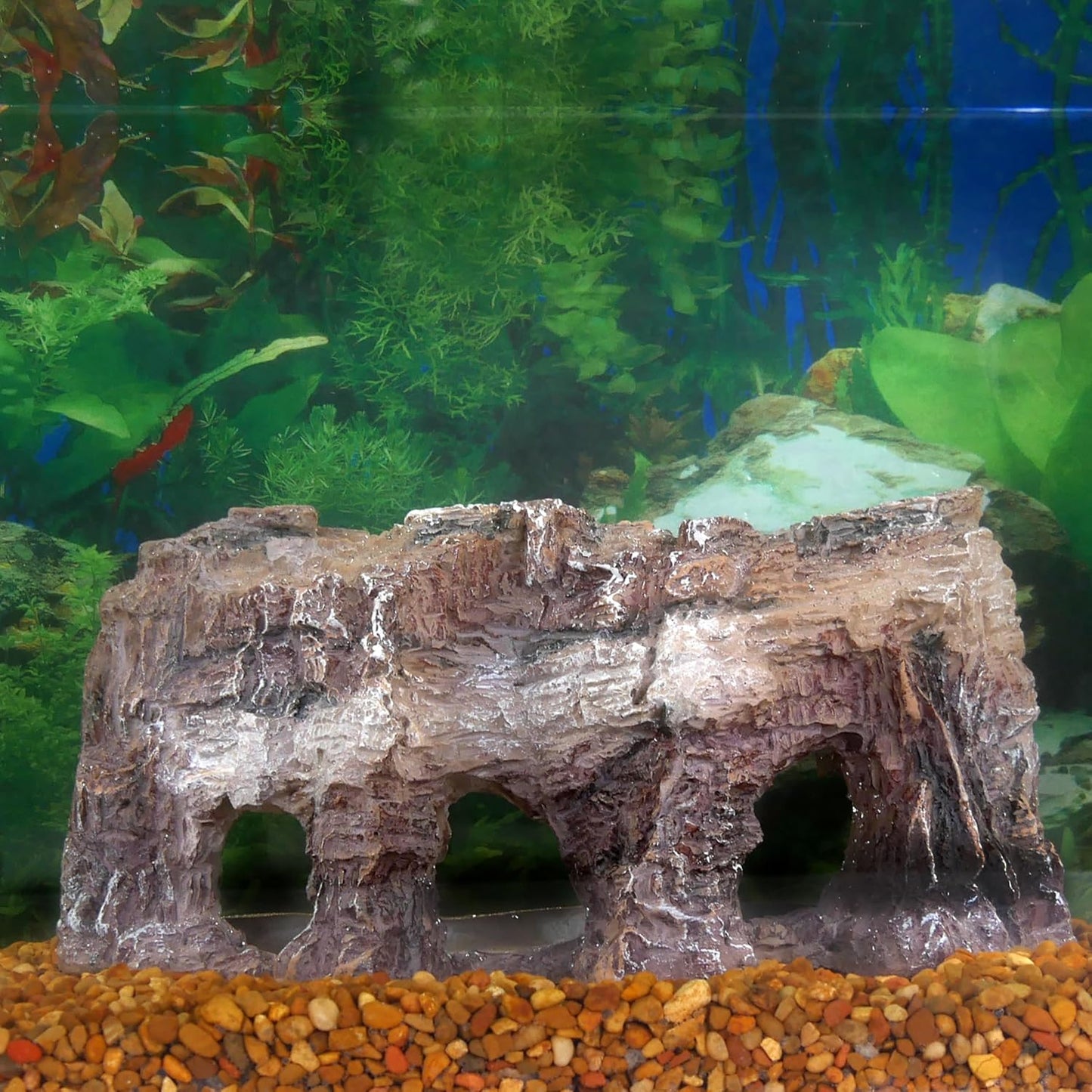 Grotto Natural Cliff Rock-Scape Cave Hide Out – Terrarium and Aquarium Décor for Reptiles, Amphibians, Fish, and Other Small Animals – Medium Size (RR700)