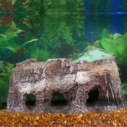 Grotto Natural Cliff Rock-Scape Cave Hide Out – Terrarium and Aquarium Décor for Reptiles, Amphibians, Fish, and Other Small Animals – Medium Size (RR700)
