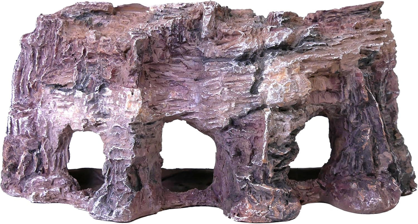 Grotto Natural Cliff Rock-Scape Cave Hide Out – Terrarium and Aquarium Décor for Reptiles, Amphibians, Fish, and Other Small Animals – Medium Size (RR700)