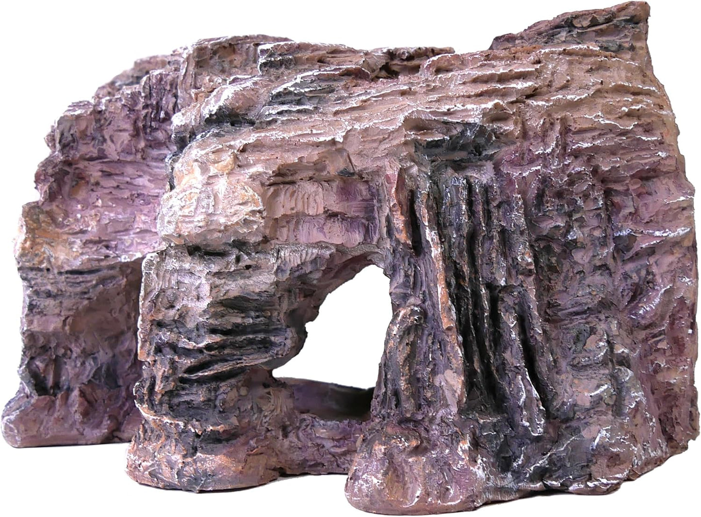 Grotto Natural Cliff Rock-Scape Cave Hide Out – Terrarium and Aquarium Décor for Reptiles, Amphibians, Fish, and Other Small Animals – Medium Size (RR700)