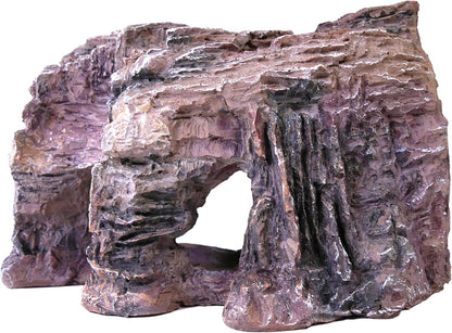 Grotto Natural Cliff Rock-Scape Cave Hide Out – Terrarium and Aquarium Décor for Reptiles, Amphibians, Fish, and Other Small Animals – Medium Size (RR700)