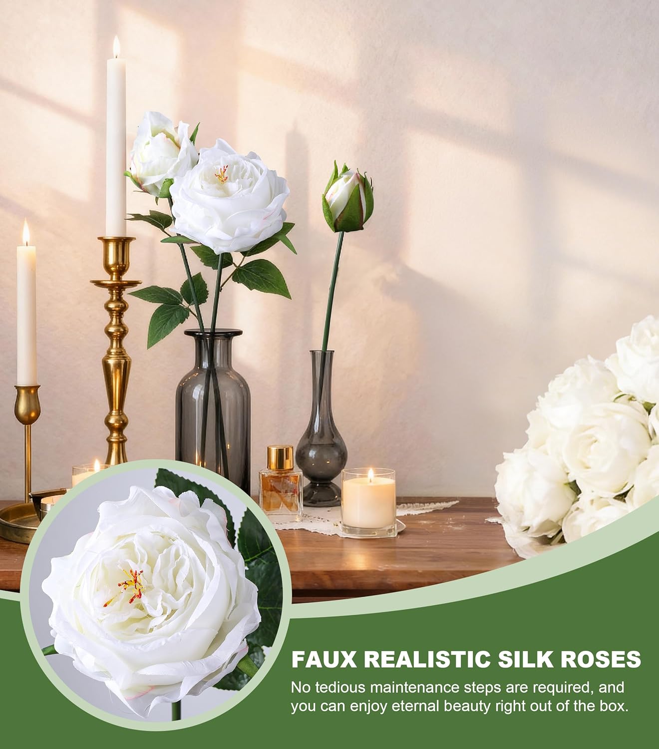 Light Pink Peony Artificial Flowers - 11 Branches Silk Peonies for Vase | Floral Arrangements, Wedding Decor, Living Room Accents (Faux Flowers)