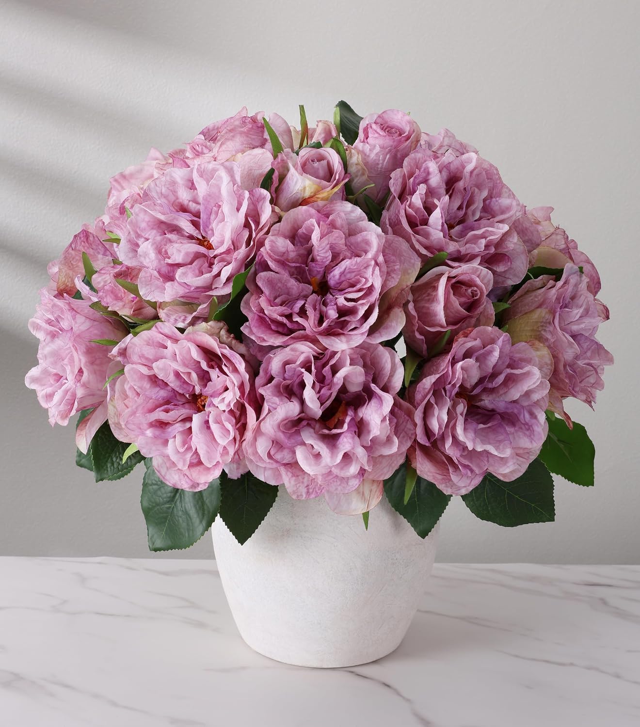 Light Pink Peony Artificial Flowers - 11 Branches Silk Peonies for Vase | Floral Arrangements, Wedding Decor, Living Room Accents (Faux Flowers)