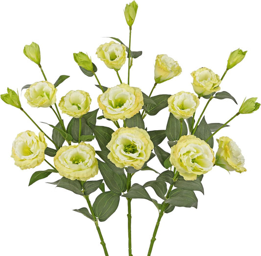34.5" Purple Artificial Flowers Silk Fake Flower 3Pcs Eustoma Lisianthus Flowers with Long Stem Faux Flowers Arrangement Branch with 4 Heads for DIY Wedding Party Centerpiece Bouquet Table Home Decor