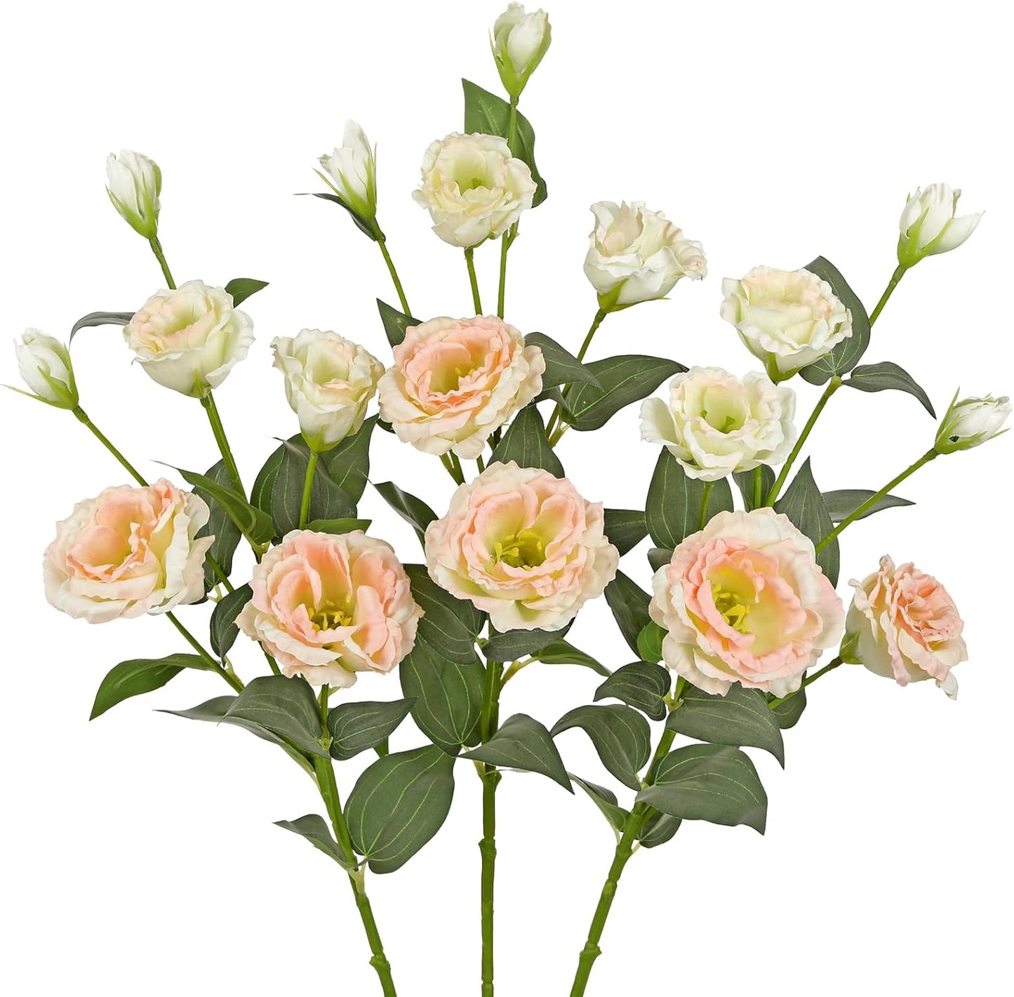 34.5" Purple Artificial Flowers Silk Fake Flower 3Pcs Eustoma Lisianthus Flowers with Long Stem Faux Flowers Arrangement Branch with 4 Heads for DIY Wedding Party Centerpiece Bouquet Table Home Decor