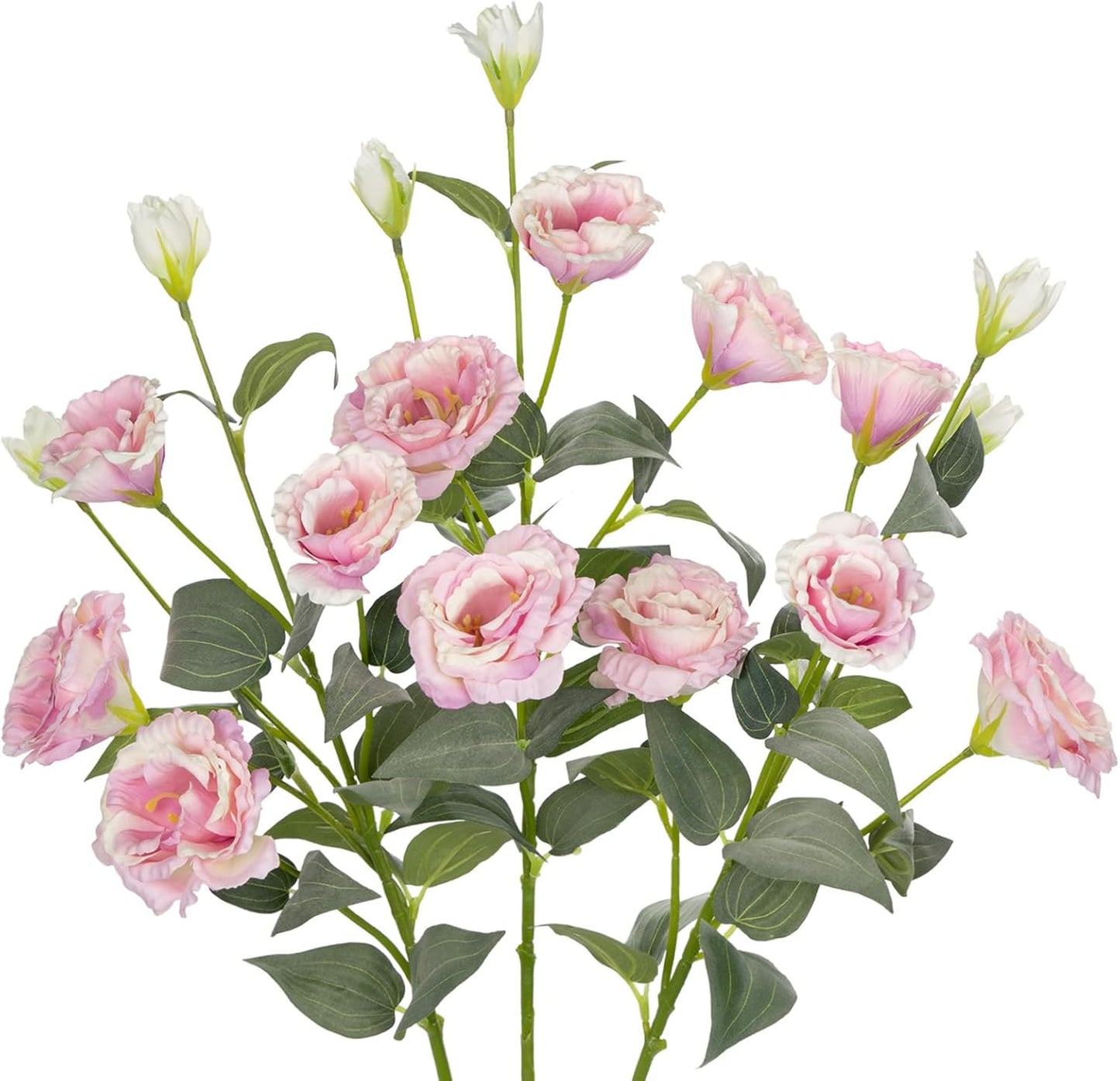 34.5" Purple Artificial Flowers Silk Fake Flower 3Pcs Eustoma Lisianthus Flowers with Long Stem Faux Flowers Arrangement Branch with 4 Heads for DIY Wedding Party Centerpiece Bouquet Table Home Decor